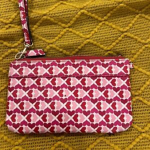 Heart Patterned Wristlet Clutch